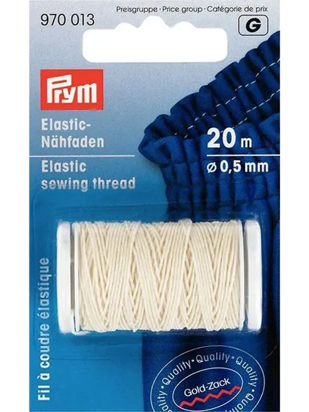 Prym Швейная нить эластичная 0,5мм, молочный, 20м