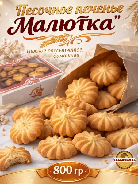 Сладкоежка Песочное печенье "Малютка" 800гр