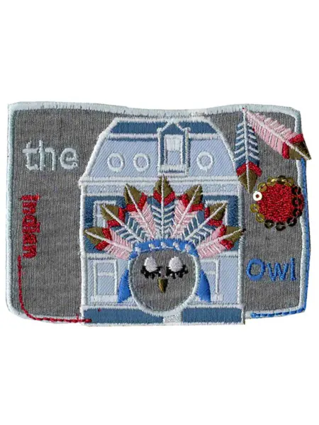 HKM Термоаппликация The Indian Owl House Button, 13х7см, 1шт