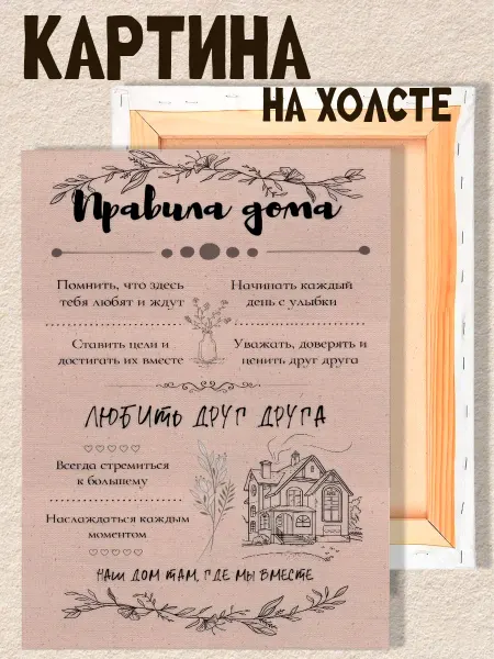 Allure Gift Картина на стену Правила дома