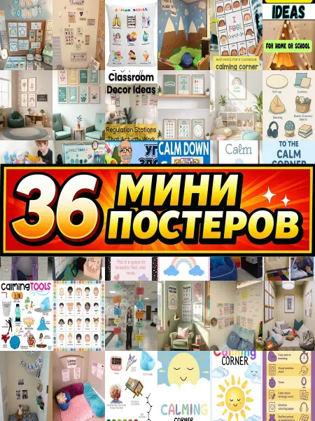 Бумажный дом Fun Минипостеры 36 шт calm down уголок для школы офиса здоровье