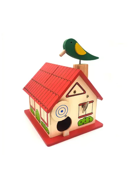 Wooden Toys Копилка для денег деревянная, музыкальная, детская "Домик"
