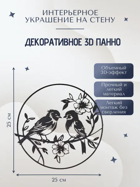 Декоративное панно на стену Птицы