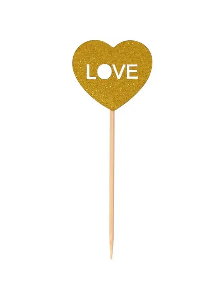 Набор топперов для декорации Love, 6 шт