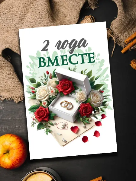 Podarkoz Открытка годовщина 2 года
