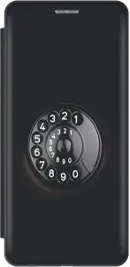 Чехол-книжка на Tecno Pova 2 / Техно Пова 2 c принтом "Диск телефона" черный