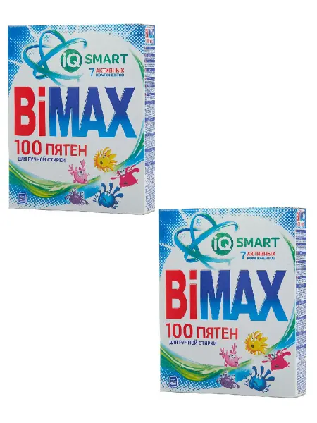 BIMAX Стиральный порошок Ручная стирка 100 пятен, 400 г, 2 уп