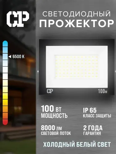 Прожектор светодиодный уличный СДО MP 100W 6500K IP65 CP