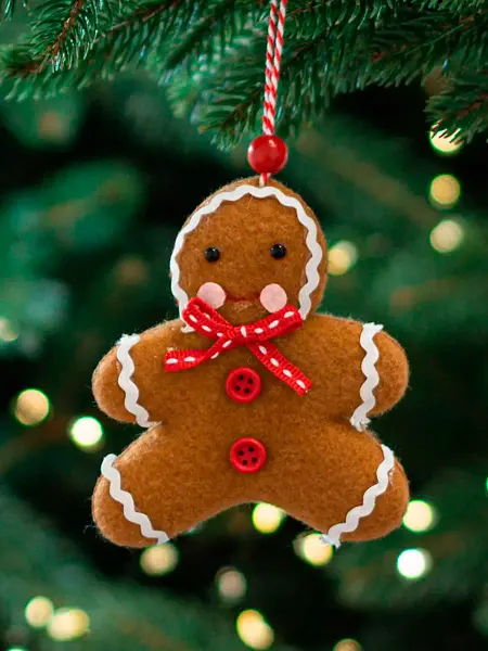 Елочная игрушка Пряничный человечек 11x9 цвет коричневый