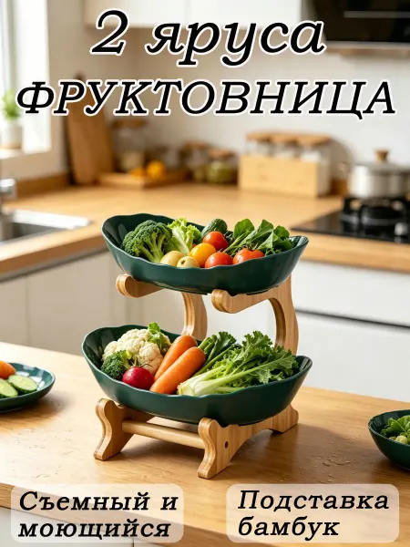 Фруктовница 2-этажная ярусная ваза для фруктов