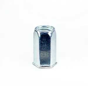 Заклепка гаечная М4 шестигранная, уменьшенный бурт, 2-я длина, оцинкованная сталь 50шт
