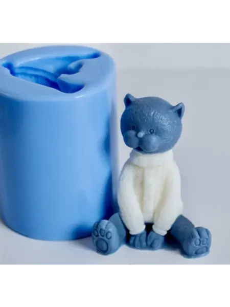 GoodMolds Силиконовая форма для мыла Кот в свитере 3D, 1шт 6.5х4.5х4