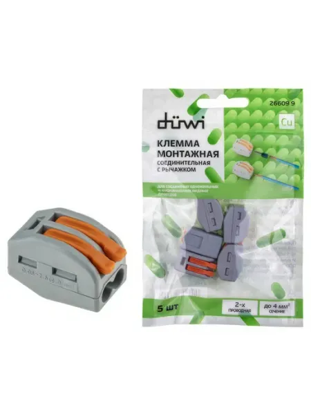 Клемма соединительная DUWI 2-проводные 4 кв.мм СМК 222-412