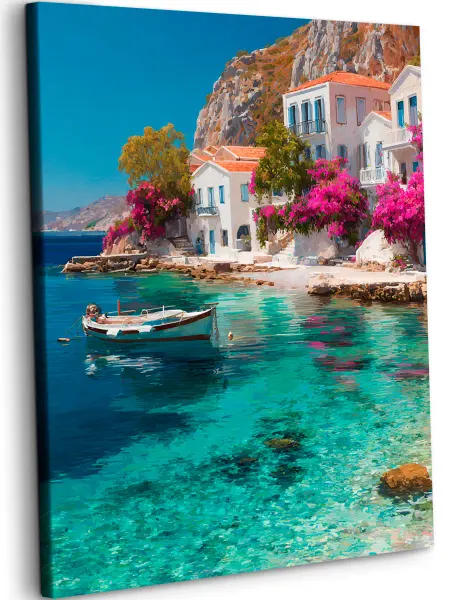 Art on Canvas Домики у моря Картина по номерам на холсте 40х50 см