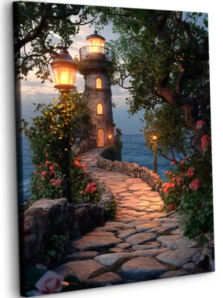 Art on Canvas Дорога к маяку Картина по номерам на холсте 40х50 см
