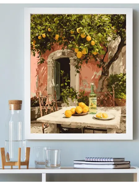 Art on Canvas Улица с лимонами Картина по номерам на холсте 40х50 см