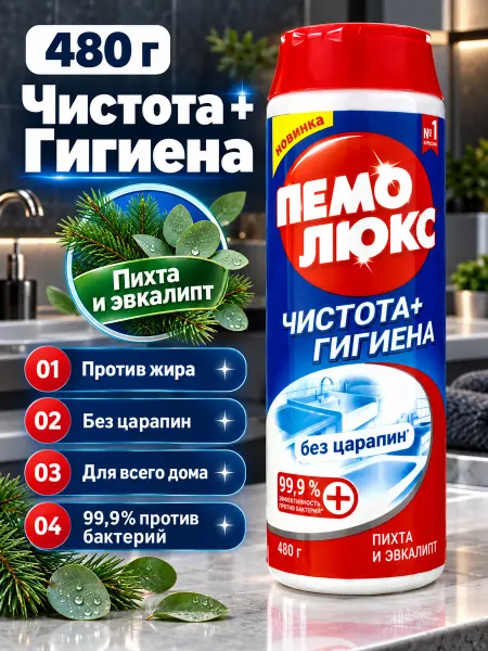 Пемолюкс Чистящее средство Пихта и эвкалипт 480г