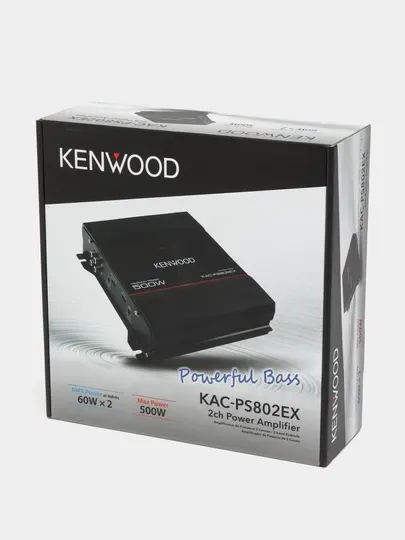 Автомобильный усилитель, усилитель звука KENWOOD KAC-PS802EX 2-канальный, черный 500W
