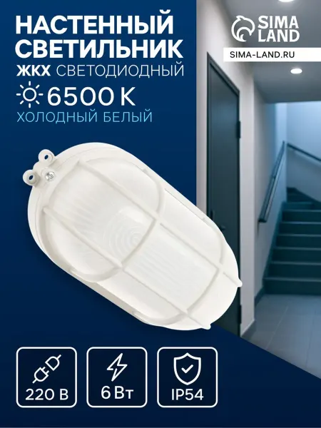 SmartBuy Светодиодный уличный светильник IP54 6 Вт 6500K белый