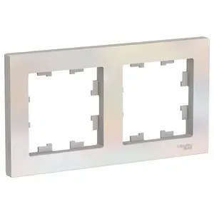 Рамка 2-постовая Шнайдер Systeme (Schneider) Electric AtlasDesign для розеток и выключателей, Жемчуг (матовая), ATN000402
