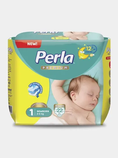 Подгузники Perla Eco Baby Newborn 22 шт, размер 2-5 кг, комфортные и безопасные