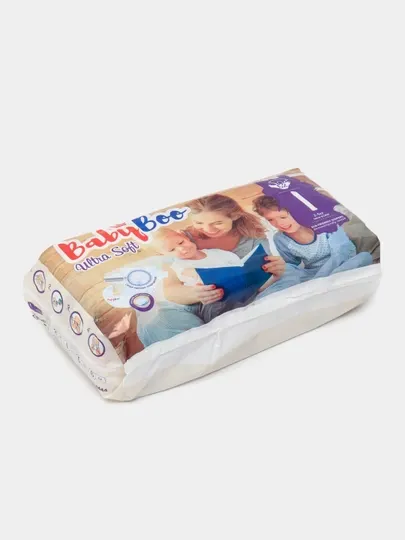 Подгузники BabyBoo UltraSoft на липучках, для новорожденных, №1, 2-5 кг, 52 шт