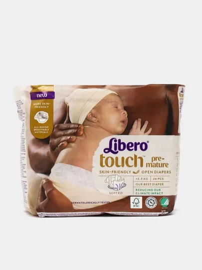 Подгузники Libero Newborn Touch Premature, 2-5 кг, 24 шт