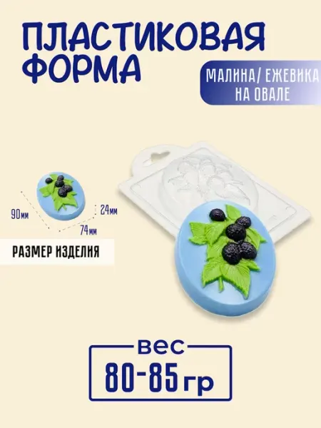 AnyMolds Пластиковая форма для мыла и шоколада МалинаЕжевика на овале