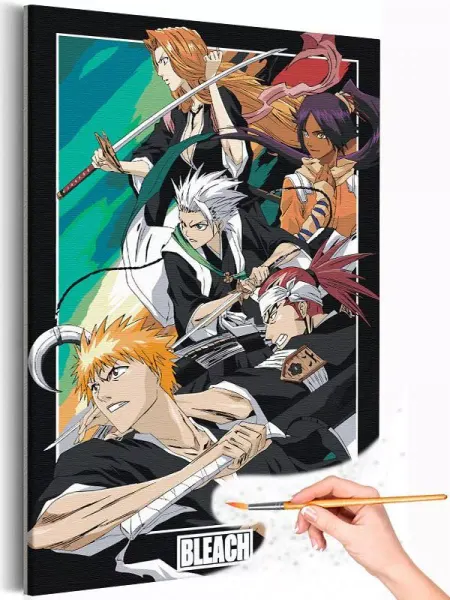 Живопись по номерам Картина по номерам Блич команда Аниме Герои Bleach Сериалы
