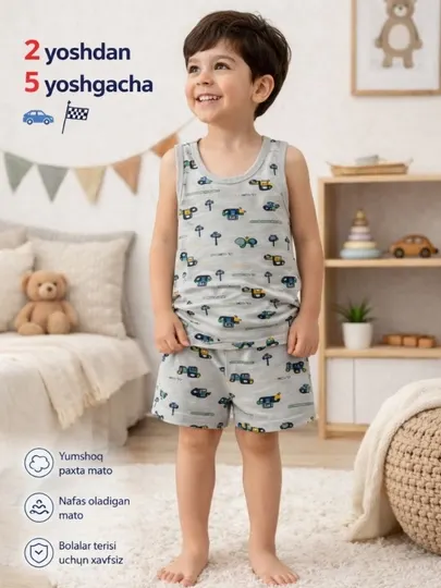 Комплект из футболки и трусиков, для мальчиков, 2-5 лет