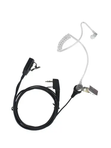 Гарнитура скрытого ношения с силиконовым воздуховодом для раций Baofeng и Kenwood 2-Pin