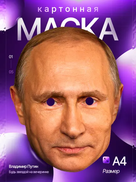 КотоШлем Маска Владимир Владимирович Путин, картон