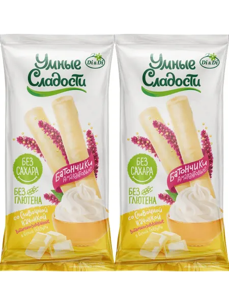 Умные Сладости Батончики амарантовые со сливочной начинкой, 20 г, 2 шт