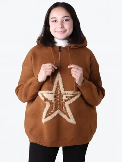 Женское худи из ангоры, универсальный размер L-XL