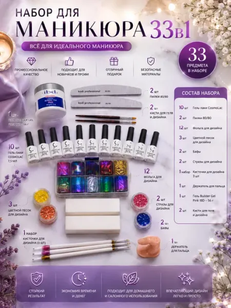 MS Beauty Набор для маникюра 33в1