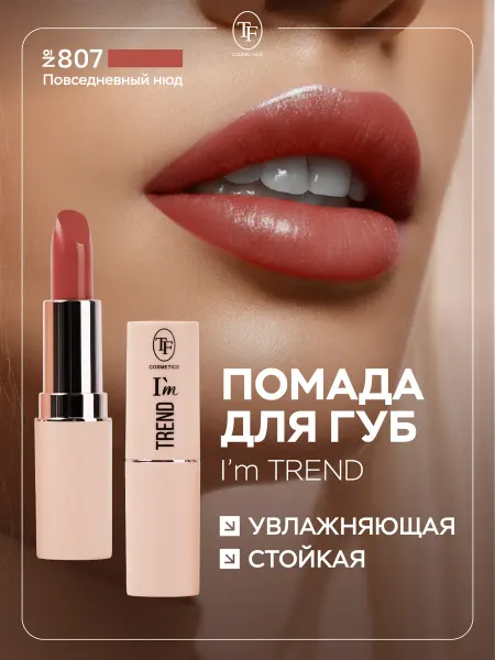 TF COSMETICS Помада для губ увлажняющая стойкая, тон 807