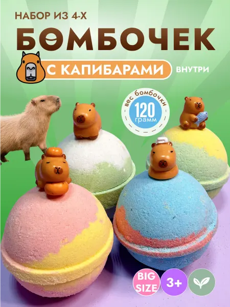Cheeky_bombs Бомбочки для ванны детские с игрушками капибары