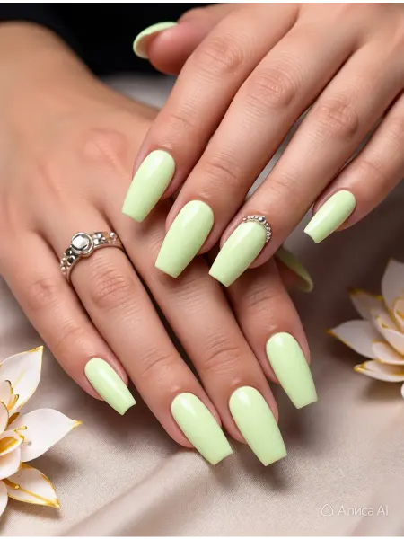 CRISTINANAILS Гель лак для ногтей фисташковый-желтый цвет