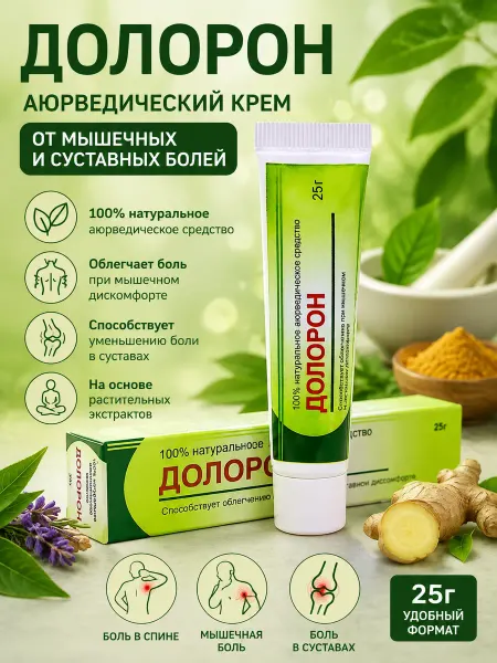 Doloron Крем для мышц аюрведический Долорон от боли, 25гр