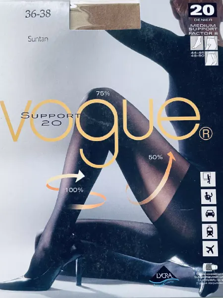 VOGUE Колготки для путешествий и перелетов с LYCRA 20 7620-9227