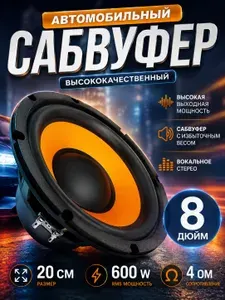 Автомобильный сабвуфер, 20 см (8 дюймов)