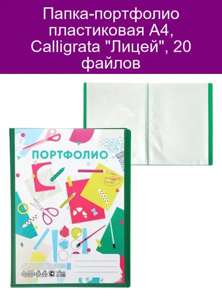 Calligrata Папка-портфолио пластиковая А4, 'Лицей', с 20 вкл