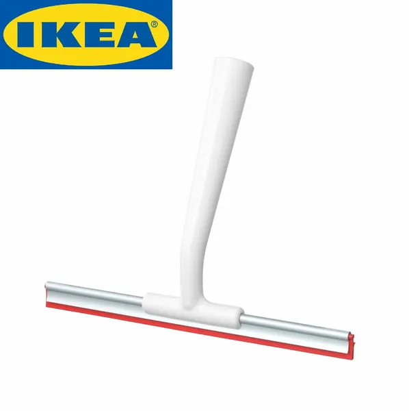 Скребок для стекол IKEA LILLNAGGEN икеа лиллнагген, 20 см, пластик, силикон, белый/красный