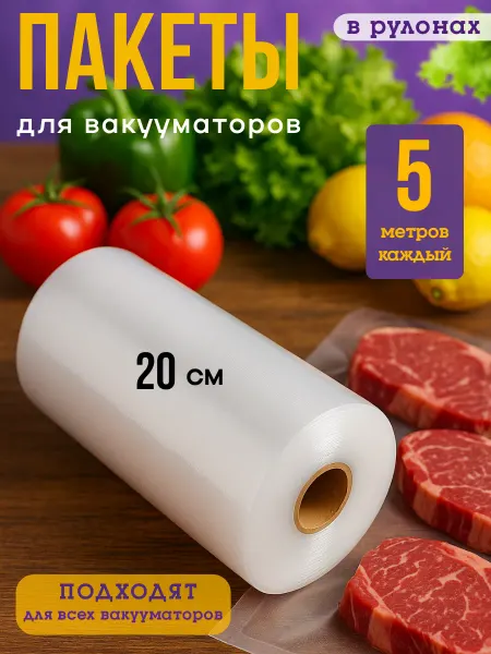 Liminico Пакеты в рулоне для вакууматора 1 шт 20см