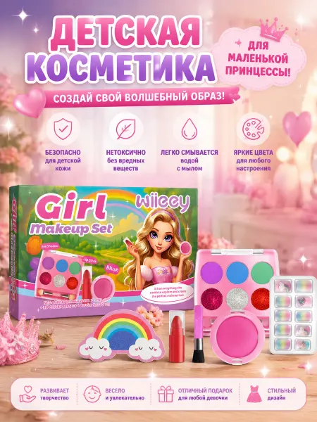 Wiieey Детские игрушки для макияжа