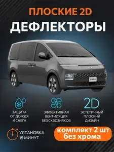 MOSTEO 2D Дефлекторы для автомобиля Hyundai Staria (2021-н.в.). На боковые окна / черные, с прозрачностью 20%, набор 2 штук