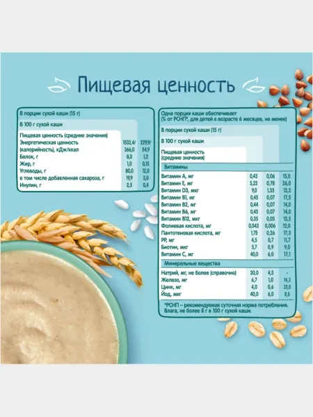 Каша детская ФрутоНяня мультизлаковая безмолочная быстрорастворимая 200 г