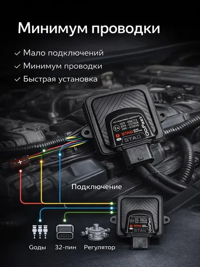 STAG GoFast 200 – газобаллонное оборудование 4 поколения для автомобиля (4 цилиндра)