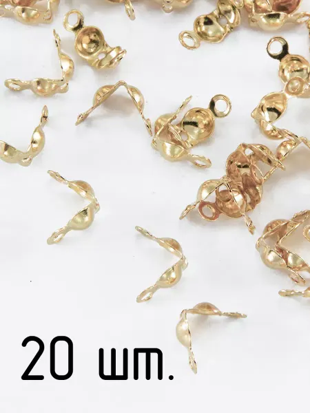 Silver Ocean Каллоты концевики золото KC для бижутерии 20 шт