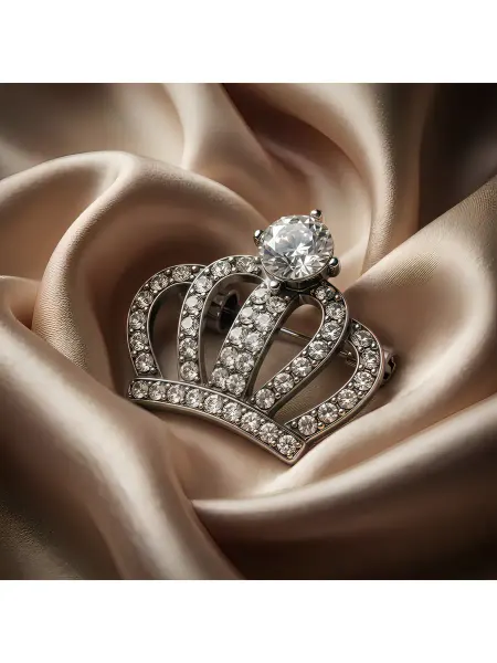 ShmotShop Брошь винтажная корона серебристая
